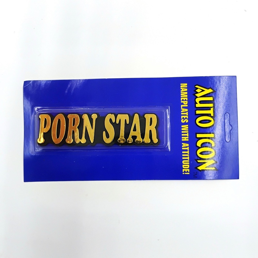 Porn Star Car Gold Color Decal Emblem Sticker Vintage Parody 1990's  Auto Icon
